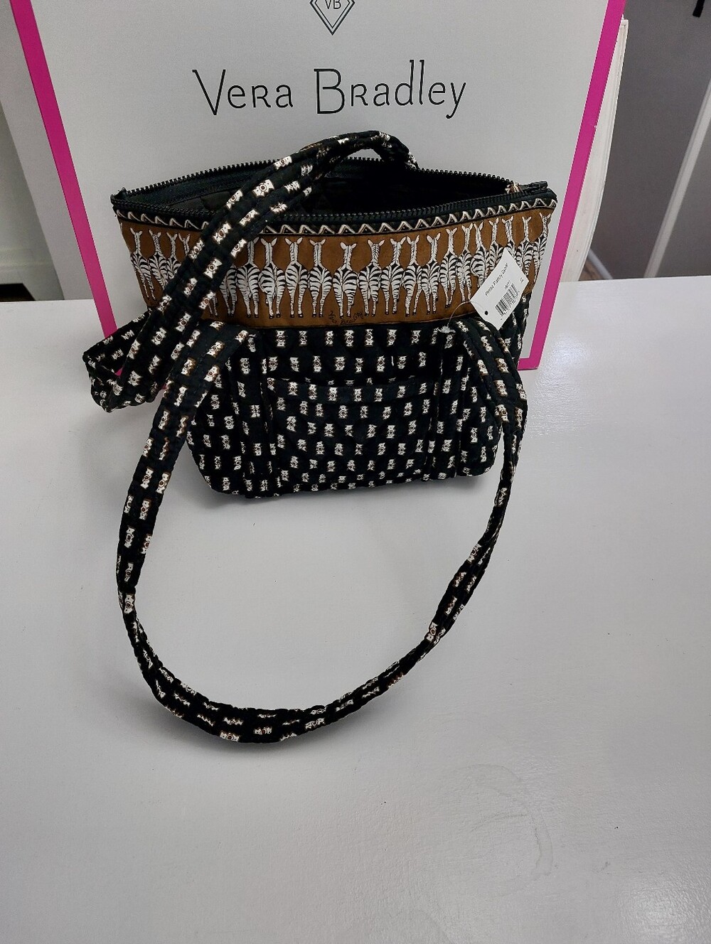 Vera Bradley Petite Paddy Tote Vintage Zebras NWT